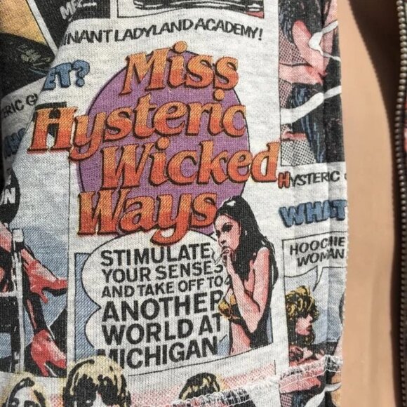 Hysteric Glamour Women's Unisex Colorful Comic Graphic Zip-Up Hoodie Jacket M L - Picture 7 of 13